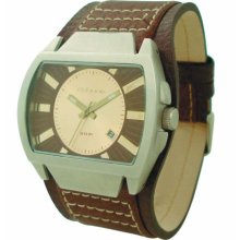 Kahuna Mens Brown Leather Cuff Watch Kuc-0003G