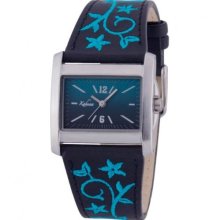 Kahuna Women's Quartz Watch With Blue Dial Analogue Display And Black Plastic Strap