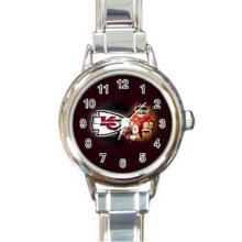 Kansas City Chiefs Round Italian Charm Watch 09