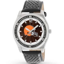 Kay Jewelers Men's NFL Watch Cleveland Browns Stainless Steel/Leather- Men's Watches