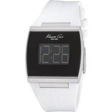 Kenneth Cole Mens Digital White Silicone Strap Digital Watch 1662