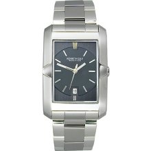 Kenneth Cole Men's Kc3674 Reaction Black Dial Silver-tone Watch