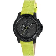 Kenneth Cole New York Multifunction Watch With Green Croco-Embossed Strap