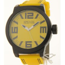 Kenneth Cole Reaction Men's Oversized Yellow Silicone Field Watch RK12