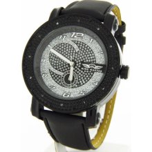 King Master Aqua Techno Genuine Diamonds Mens Super Techno Watch Black Rare $450