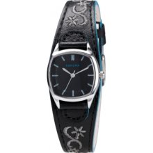 KLS-0197L Kahuna Ladies Black Floral Watch