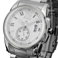 Ks Automatic Mechanical Date Stainless Steel Roman Numeral Men Wrist Watch