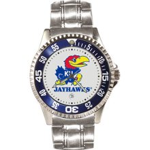 KU Jay Hawks watch : Kansas Jayhawks Men's Competitor Watch with Stainless Steel Band