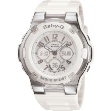 Ladies' Casio Baby-G Ana-Digi White Chaton Style Watch