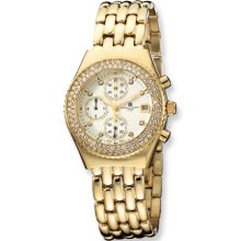 Ladies Charles Hubert Gold-plated Stainless Steel Crystal Watch