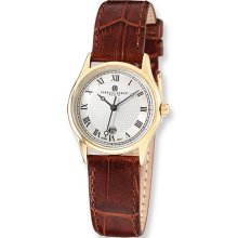 Ladies Charles Hubert Gold-plated Stainless Steel Leather Band Watch