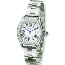 Ladies Charles Hubert Stainless Steel Swarovski Crystal 32x40mm Watch