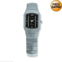 Ladies Chisel Tungsten Wrist Watch with Black CZ Dial (Each)