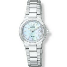 Ladies Citizen Eco Drive Round Stainless Steel Water Resistant Watch