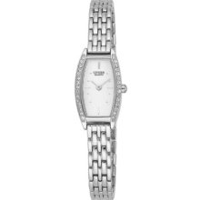 Ladies Citizen Quartz Classic Silver Dial Swarovski Crystals Watch Ez6090-52a