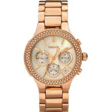 Ladies Dkny Rose Gold Chronograph Watch Ny8080