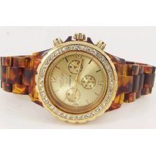 Ladies Gold Faux Diamond Amber Watch.. Stunning