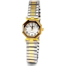 Ladies Gold Silver Tone Adjustable Quartz Wristwatch ...