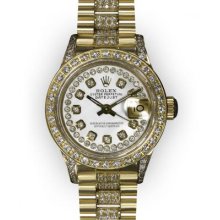 Ladies' Mother of Pearl String Diamond Dial Rolex Super President