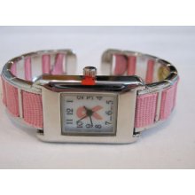 Ladies Pink Breast Cancer Awareness Watch, Ribbon
