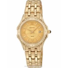 Ladies Seiko Le Grand Sport Sxdc98 Champagne Gold Tone Steel Watch