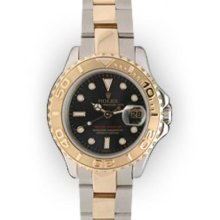 Ladies Two Tone Blue Dial Rotating Bezel Rolex Yacht-Master (560)