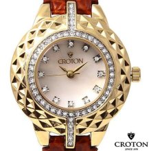 Lady's Croton Mother Of Pearl Dial Watch With Crystals