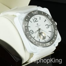 Large Number Dial High Retro Design Cool Ice Cube Style Hip Hop Wrist Watch