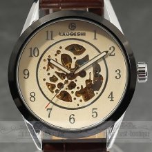 Latest Hot Men's Elegant Popular Automatic Mechanical Analog Leather Wrist Watch