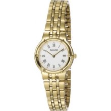 LB1740WR Accurist Ladies Core Classic All Gold White Watch