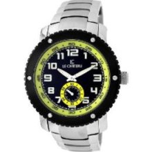 Le Chateau Mens 5411MBLKandYEL Sports Dinamica Collection Sub-second