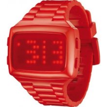 LED-RD-STP LED Unisex Digital Red Dial And Pu Strap Watch