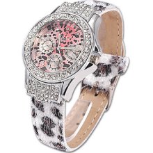 Leopard Face Crystal Ladies Womens Fashion Wrist Watch