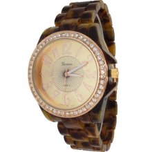 Limited Edition Tortoise with Rose Gold Boyfriend Style Watch w/ Shell Design