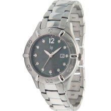 Lip Style Women's Watch Analogue Quartz 10839322 Silver Steel Bracelet Black Dial