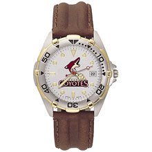 LogoArt Phoenix Coyotes Men's All-Star Leather Watch