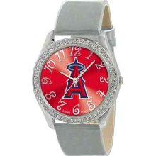 Los Angeles Angels Of Anaheim Ladies Stainless Steel Analog Glitz Watch