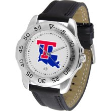 Louisiana Tech Logo- Mens Sport Leather Watch