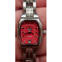 Louisville Cardinals Fossil 3 hand Womens watch w date display Li3051