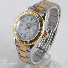 Low Price Men 2-tone Golden Rim Mechanical Automatic 5pcs Wristwatch