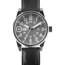 LRG Unisex Field and Reesearch Analog Stainless Watch - Black Leather Strap - Gray Dial - WFIE171001-SI64