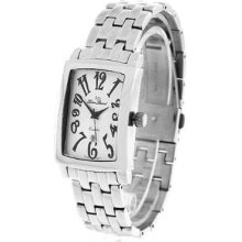 Lucien Piccard Rectangular Stainless Steel Watch 26501wh List $425.00