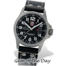 Luminox Field Day/Date Series 1828 Black Dial, Black Leather strap