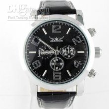 Luxury Men Automatic Timewalker Automatic Black Leather Watch Mechan