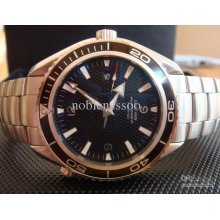 Luxury Mens Sapphire 007 Planet Ocean 45mm Black Dial Automatic Wris