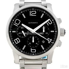 Luxury Mens Sapphire Timewalker Black Stainless Steel Automatic Mech