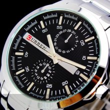 Luxury Waterproof Clock Dial Analog Fashion Sport Mens Steel Wrist Watch,m28