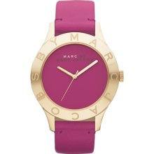 Marc By Marc Jacobs Gold Large Blade Purple Leather Ladies Watch Mbm1203