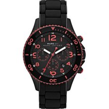 Marc Jacobs Mbm2585 Men's Rock Black Silicone Wrapped Stainless Steel Watch