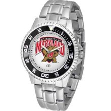 Maryland Terrapins UMD Mens Steel Bandwrist Watch